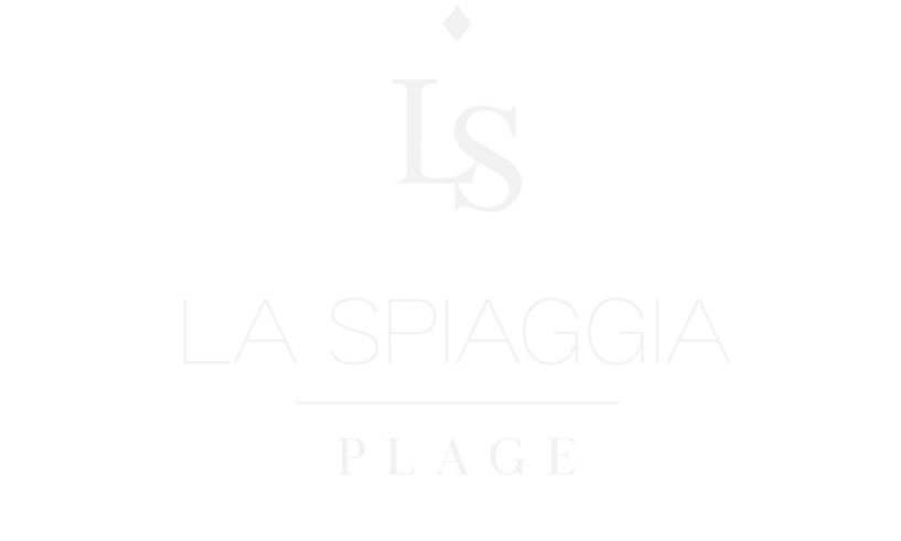 logo blanc la spiaggia plage ibd monaco agence de communication Nice Cannes Saint-Tropez