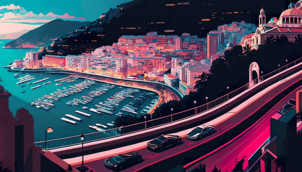 fond visuel monaco illustrztion ibd monaco agence de communication Nice Cannes Saint-Tropez